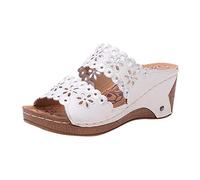 Sommer Sandaletten Damen Keilabsatz Sandalen Strandsandalen Blumen Sommerschuhe Strand Strandschuhe Slide Orthopädische Sandalen Sommerschuhe Damen Sandalen Bequem