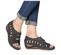 Sommer Sandaletten Damen Peeptoe Plateau Freizeit Bequem Sandalen Damen Sandals Schlappen Mode Weich Komfort rutschfest Leicht Römersandalen Orthopädische Sandalen
