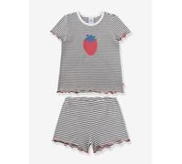 Sommer-Schlafanzug Erdbeere Mädchen Sanetta aus Baumwoll-Stretch wollweiß Gr. 140