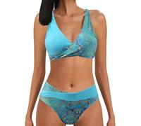 Sommer Sexy Badebekleidung für Frauen Niedrige Taille Beachwear Tie Dye Printed Split Badeanzüge Zweiteilige Tankini Sets