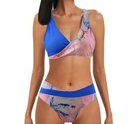 Sommer Sexy Badebekleidung für Frauen Niedrige Taille Beachwear Tie Dye Printed Split Badeanzüge Zweiteilige Tankini Sets
