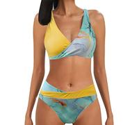 Sommer Sexy Badebekleidung für Frauen Niedrige Taille Beachwear Tie Dye Printed Split Badeanzüge Zweiteilige Tankini Sets