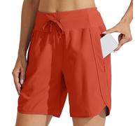 Sommer Shorts für Damen High Waist Kurze Hose mit Umgeschlagenem Saum Casual Strandhose Weites Bein Gummibund Tunnelzug Vielseitige Basic Hose Stoffhose Kurz für Heiße Tage Relaxed Fit Modern