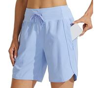 Sommer Shorts für Damen High Waist Kurze Hose mit Umgeschlagenem Saum Casual Strandhose Weites Bein Gummibund Tunnelzug Vielseitige Basic Hose Stoffhose Kurz für Heiße Tage Relaxed Fit Modern