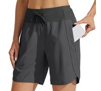 Sommer Shorts für Damen High Waist Kurze Hose mit Umgeschlagenem Saum Casual Strandhose Weites Bein Gummibund Tunnelzug Vielseitige Basic Hose Stoffhose Kurz für Heiße Tage Relaxed Fit Modern