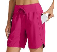 Sommer Shorts für Damen High Waist Kurze Hose mit Umgeschlagenem Saum Casual Strandhose Weites Bein Gummibund Tunnelzug Vielseitige Basic Hose Stoffhose Kurz für Heiße Tage Relaxed Fit Modern