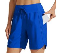 Sommer Shorts für Damen High Waist Kurze Hose mit Umgeschlagenem Saum Casual Strandhose Weites Bein Gummibund Tunnelzug Vielseitige Basic Hose Stoffhose Kurz für Heiße Tage Relaxed Fit Modern