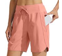 Sommer Shorts für Damen High Waist Kurze Hose mit Umgeschlagenem Saum Casual Strandhose Weites Bein Gummibund Tunnelzug Vielseitige Basic Hose Stoffhose Kurz für Heiße Tage Relaxed Fit Modern