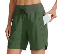 Sommer Shorts für Damen High Waist Kurze Hose mit Umgeschlagenem Saum Casual Strandhose Weites Bein Gummibund Tunnelzug Vielseitige Basic Hose Stoffhose Kurz für Heiße Tage Relaxed Fit Modern