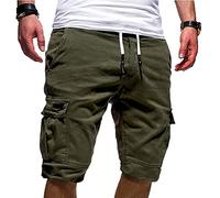Sommer Shorts Herren Cargo Kurze Hosen Stretch Baumwolle Große Größen Leicht Bermuda Shorts Chino Kurze Hose Stoffshorts Sport Relaxed Fit Wanderer Camping Funktionshose mit Multi Taschen