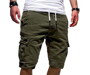 Sommer Shorts Herren Cargo Kurze Hosen Stretch Baumwolle Große Größen Leicht Bermuda Shorts Chino Kurze Hose Stoffshorts Sport Relaxed Fit Wanderer Camping Funktionshose mit Multi Taschen