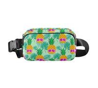 Sommer-Sonnenbrille, Ananas-Palmblatt-Grün, stilvolle Hüfttasche, Bauchtasche für Männer und Frauen, kleine Schultertasche, Reisezubehör mit verstellbarem Riemen, für Einkaufen, Sport, Arbeit