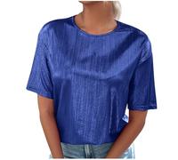 Sommer T Shirt Damen Oberteile Kurzarm Mode Slim Fit Bluse Einfarbig Elegant T-Shirt Tee Tops Pullover Teenager Sport Tunika Shirt Freizeit Bequem Basic Alltag T Shirts Blusen für Frauen