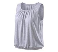 Sommer Top luftig für Damen weites Trägertop mit Gummibund ärmelloses Shirt
