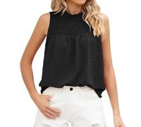 Sommer Tops Damen Locker Top Damen Elegant Sexy Blusentops Ärmellos Tanktop Lässige Unterhemd Atmungsaktiv Tunika Bequeme Freizeitbluse Leichte Dünne Hemdbluse Einfarbig Sommerbluse