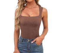 Sommer Tops Damen Tank Top Sexy Oberteile Basic Schönes Schnitt Breit Träger-Top Slim Fit Bluse Vest Blusen Elegant U Ausschnitt Tanktops Unifarben Ärmellose Blusentop Strand Modern Tanktop