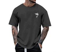 Sommer Tshirt Herren Oversized T-Shirt Los Angels Tshirts Sommer Oberteile Gym Vintage Drucken Streetwear Beiläufig Tee Shirt Lang Tops Männer Sportshirts Dunkelgrau XXL