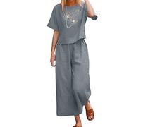 Sommer Zweiteiler Damen Hosenanzug Damen Elegant 2 Teiler Blau Festlich Hochzeit Große Größen Pink Kurzgröße Grün Anzug Hausanzug Zweiteiler Tracksuit Loungewear Sommer Outfits Streetwear Freizeitanz