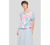 Sommerbluse mit Tunnelzug am Saum pink 40