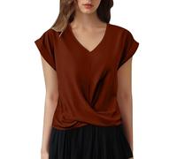 Sommerblusen Damen Kurzarm T Basic Größen Den Jersey Baumwollbluse Seidenshirt Aus Muster XXL Multipack Brusttasche Hirsch Krawatte 46 Gemusterte Lockeres Lochausschnitt Smaragdgrün