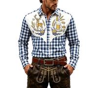 Sommerhemd Herren Langarm, Festliches Button-Down-Hemd mit Kragen, langärmelig, für Feierlichkeiten Anlässe