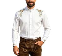 Sommerhemd Herren Langarm, Festliches Hemd für Bierfeste mit Knopfleiste für Feierlichkeiten