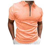Sommerhemd Herren Revers T-Shirt Leicht Bequem Kurzarmhemd Poloshirt Lose Einfarbig Shirt Freizeithemd mit Reißverschluss Herrenhemden Outdoorhemden für Sport