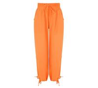 Sommerhose Damen Lang Leichte Casual Luftig Women Strandhose Vintage Boho Hohe Taille Damen Stoffhose Elegant Loose Wide Leg Freizeithose Fit Lockere Lässige Stretch Palazzo Hose Orange XL