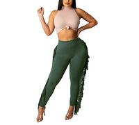 Sommerhose Damen Leicht Damen Einfarbig Hohe Taille Schlanke Freizeithose Quaste Hip Lift Sexy Freizeithose Weiße Hose Damen