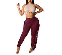 Sommerhose Damen Leicht Damen Einfarbig Hohe Taille Schlanke Freizeithose Quaste Hip Lift Sexy Freizeithose Weiße Hose Damen
