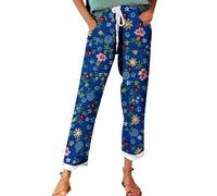 Sommerhose Damen Leicht, Leinenhose Damen Sommer Große Größen, Bequeme Freizeithose Lang Linen Pants High Waist Stoffhose Leinen Hosen Must Have Deal des Tages