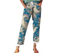 Sommerhose Damen Leicht, Leinenhose Damen Sommer Große Größen, Bequeme Freizeithose Lang Linen Pants High Waist Stoffhose Leinen Hosen Damen Sale Angebote Must Haves Aesthetic Damen Hosen Sale