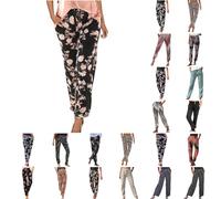 Sommerhose Damen Leicht und Luftig Sommer Musselin Hose Locker Boho Strandhose Stoffhose Casual Pants Stoffhose Weites Bein Freizeithose Bequeme High Waist Hose Schlupfhosen Hippie Lange Haremshose