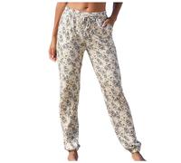 Sommerhose Damen Leicht und Luftig Sommer Musselin Hose Locker Boho Strandhose Stoffhose Casual Pants Stoffhose Weites Bein Freizeithose Bequeme High Waist Hose Schlupfhosen Hippie Lange Haremshose