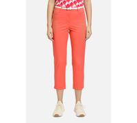 Stoffhose BETTY BARCLAY "Damen Sommerhose mit Gürtel", Damen, Gr. 34, Normalgrößen, rot (hot coral), Obermaterial: 97% Baumwolle, 3% Elasthan., Basic, slim fit 3/4-Länge, Hosen, Mit Gürtel (66426514-3