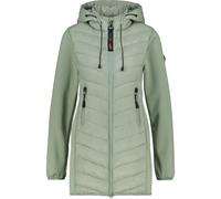 Sommerjacke ALIFE & KICKIN "Damen YlvaAK A Übergangsjacke, Jacke", Damen, Gr. M, grün (alpine frost), 50% Polyester, 50% Polyamid, Jacken, Chevron-Steppung, Kapuze mit Kordelzug, Zwei-Wege-Reißverschl