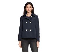 Sommerjacke AMBER & JUNE "Damen mit Kragen", Damen, Gr. 40, dunkelblau, Obermaterial: 100% Polyester; Besatz: 100% Polyamid; Futter: 100% Polyester, lässig geschnitten, Jacken (92314366-40) dunkelblau