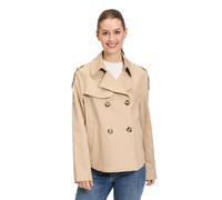 Sommerjacke AMBER & JUNE "Damen mit Kragen", Damen, Gr. 44, beige, Obermaterial: 98% Baumwolle, 2% Elasthan, lässig geschnitten, Raglanärmel, Jacken (42789130-44) beige