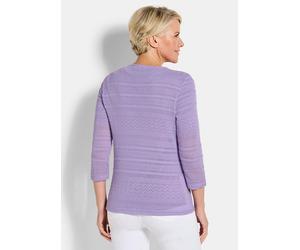 Sommerjacke GOLDNER "Kurzgröße Shirtjacke mit Häkchenverschluss", Damen, Gr. 20, lila (flieder), Obermaterial: 100% Polyester PES., gerade, Jacken, luftig leichte Stoffquälität (12683506-20) flieder