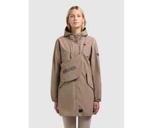 Sommerjacke KHUJO "AMETI", Damen, Gr. M, latte braun, Web, 100% Nylon, unifarben, regular fit hüftlang, eingesetzt elastischer Bund mit Gummizug, Jacken (98758717-M) latte braun