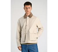 Sommerjacke LINDBERGH "Freizeitjacke Comfort Fit", Herren, Gr. XL, lt stone grau, Obermaterial: 68% Baumwolle, 32% Polyamid. Futter: 100% Baumwolle, unifarben, Jacken (14815740-XL) lt stone grau
