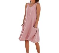 Sommerkleid a Linie Damen Sommerkleid Damen Strandkleider Sommer Musselinkleid Elegantes Frauenkleid Musselin Leichtes Spaghettiträger Vintage Blusenkleid Hemdkleid ballkleid lang