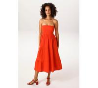 Sommerkleid ANISTON CASUAL, Damen, Gr. 34, N-Gr, rot (orangerot), Web, Obermaterial: 100% Baumwolle, unifarben, figurumspielend kniefrei, Kleider Sommerkleid, - auch als Maxirock tragbar - NEUE KOLLEK