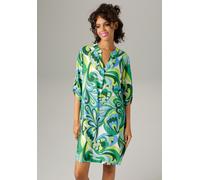 Sommerkleid ANISTON CASUAL, Damen, Gr. 36, N-Gr, bunt (jade, apfelgrün, smaragd, dunkelgrün, türkis, wollweiß, schwarz), Web, Obermaterial: 100% Viskose, bedruckt, gemustert, figurumspielend kniefrei,