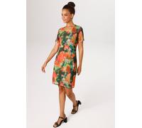 Sommerkleid ANISTON CASUAL, Damen, Gr. 36, N-Gr, grün, rot, rosa, orange, Mesh, Obermaterial: 95% Polyester, 5% Elasthan. Futter: 95% Viskose, 5% Elasthan, geblümt, figurbetont kniefrei, Rundhals, Kle