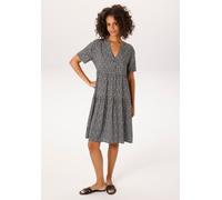 Sommerkleid ANISTON CASUAL, Damen, Gr. 36, N-Gr, schwarz, weiß, Web, Obermaterial: 100% Viskose, bedruckt, gemustert, figurumspielend kniefrei, V-Ausschnitt, Kleider Sommerkleid, mit fantasievollem, g