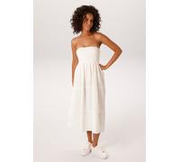 Sommerkleid ANISTON CASUAL, Damen, Gr. 36, N-Gr, weiß (wollweiß), Web, Obermaterial: 100% Baumwolle, unifarben, figurumspielend kniefrei, Kleider Sommerkleid, - auch als Maxirock tragbar - NEUE KOLLEK