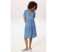 Sommerkleid ANISTON CASUAL, Damen, Gr. 38, N-Gr, blau, hellblau, weiß, Web, Obermaterial: 100% Viskose, bedruckt, gemustert, figurumspielend kniefrei, V-Ausschnitt, Kleider Sommerkleid, mit fantasievo