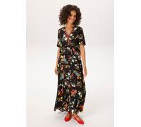 Sommerkleid ANISTON CASUAL, Damen, Gr. 38, N-Gr, schwarz, rotgrün, gelb, rosa, blau, orange, weiß, Web, Obermaterial: 100% Viskose, bedruckt, geblümt, gestreift, lässig geschnitten knöchellang, V-Auss