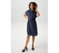 Sommerkleid ANISTON CASUAL, Damen, Gr. 40, N-Gr, blau (marine), Crêpe, Obermaterial: 100% Polyester, Strukturmuster, unifarben, figurumspielend knieumspielend, Umschlagbund, Kleider Sommerkleid, mit S